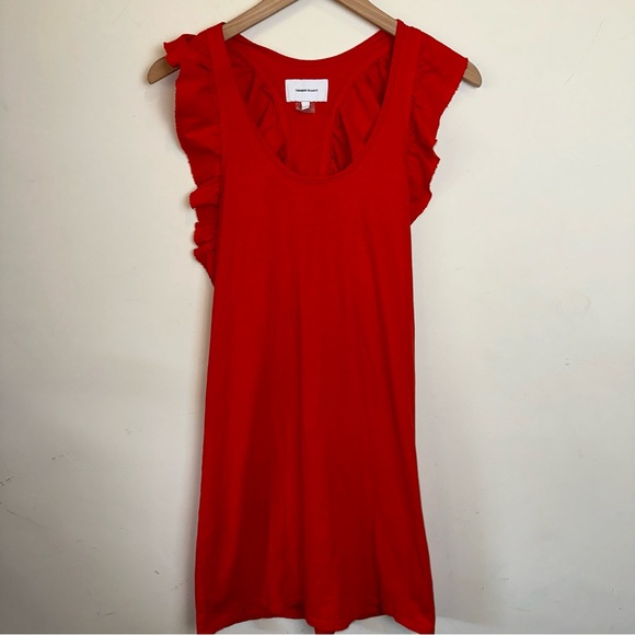 Current Elliott The Cadence Flirty Ruffle Racerback Scoop Neck Cotton Dress Y2K - Picture 1 of 6